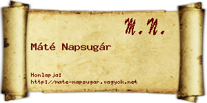 Máté Napsugár névjegykártya